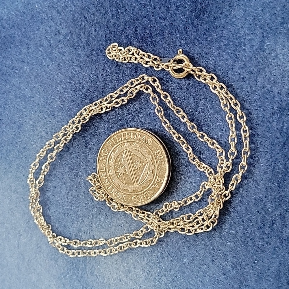Coin Necklace - Philippines 1 Piso - 26 in. Chain - Picture 2 of 2